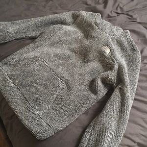 Hooded fuzzy north face jacket size small